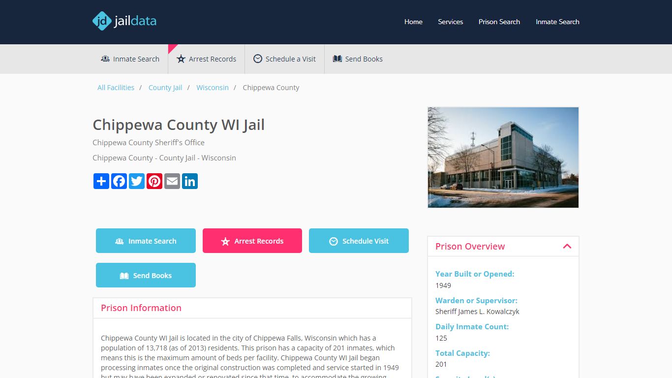 Chippewa County WI Jail Inmate Search and Prisoner Info - Chippewa ...